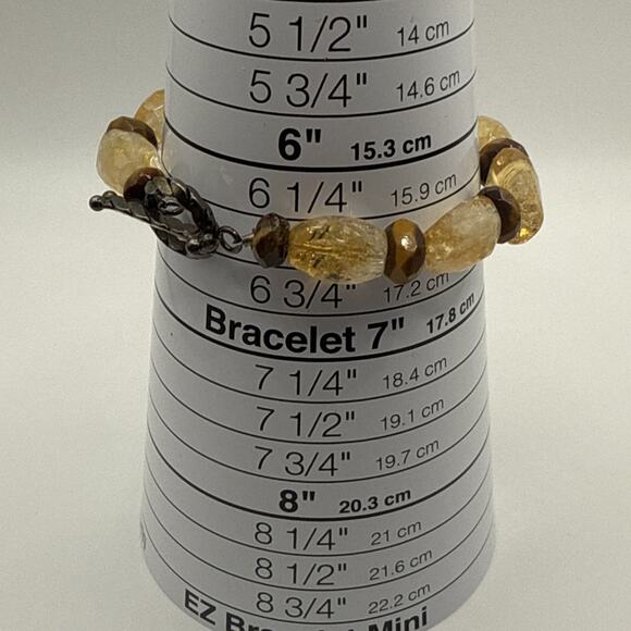 Silpada Gemstone Bracelet Sterling Silver Turquoise Quartz Tigers Eye 6.5” - Picture 6 of 7